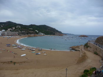 High angle view of beach against sky