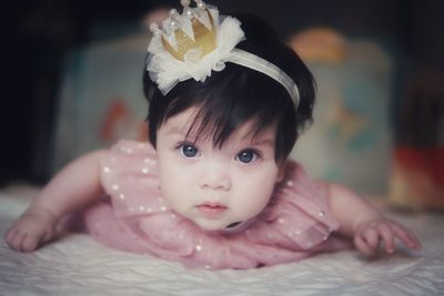 Close-up portrait of cute baby