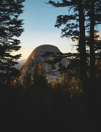 Scenic view of mountains against sky during sunset