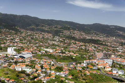 High angle shot of townscape