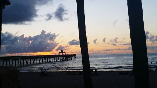 Scenic view of sea against sky at sunset