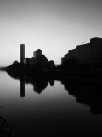 Reflection of city on water