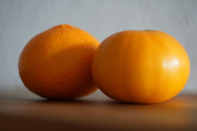 Close-up of orange on table