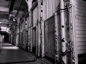 Narrow alley along buildings