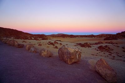 Scenic view of landscape against clear sky