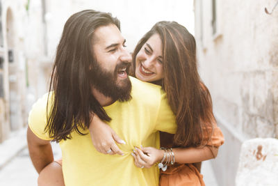 Young couple kissing