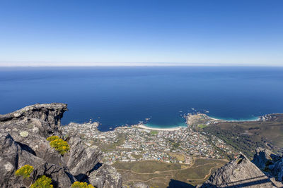 High angle view of sea against sky