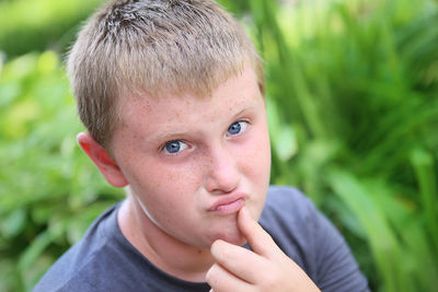 Close-up portrait of boy