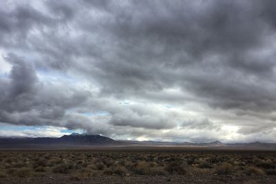 Storm clouds over landscape