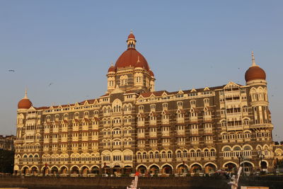 Low angle view of historical building against clear sky