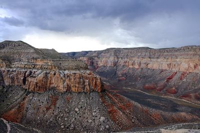 Idyllic view of grand canyon national park against cloudy sky