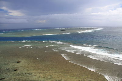 Scenic view of beach against sky