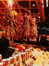 Fireworks display at market stall