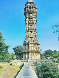 View of monument against clear blue sky