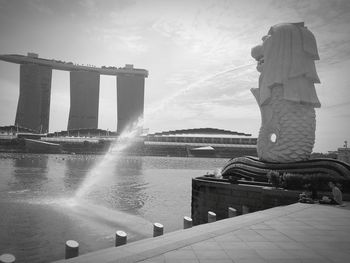 Built structures against the sky