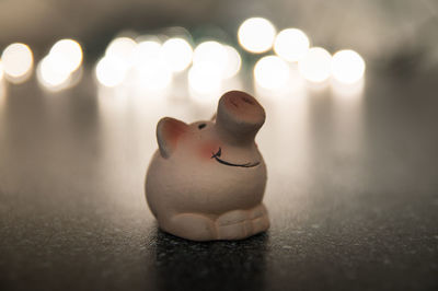 Close-up of christmas decoration on table