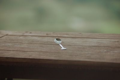 Close-up of heart shape on table