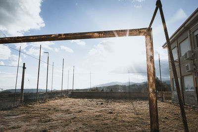 Panoramic view of field against sky