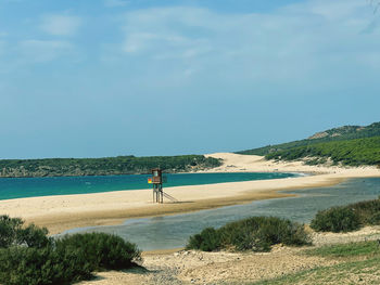 Scenic view of beach against sky