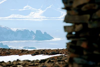 Scenic view of sea against sky during winter