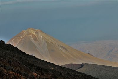 View of volcanic mountain