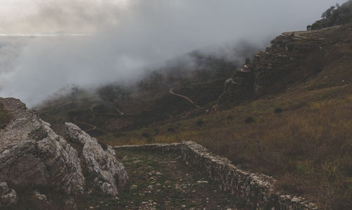 Scenic view of mountains against sky