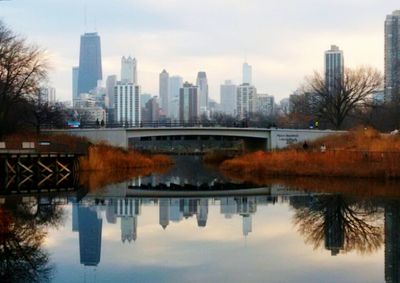 City skyline with waterfront