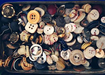 High angle view of market stall for sale