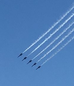 Low angle view of airplane flying in sky