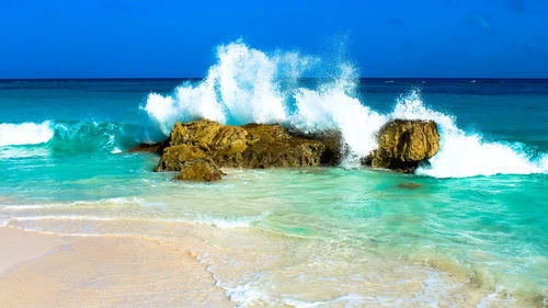 Panoramic shot of sea waves