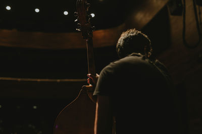 Rear view of man at music concert