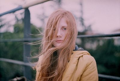 Close-up portrait of beautiful young woman