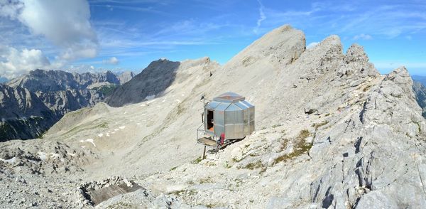 Scenic view of rocky mountains against sky