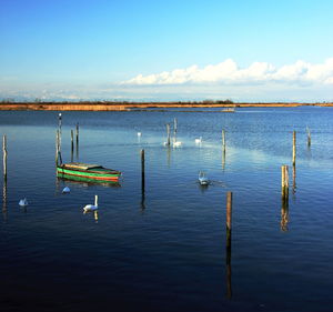 View of pier in sea