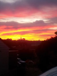 Scenic view of landscape against sky at sunset