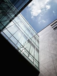 Low angle view of modern building against sky