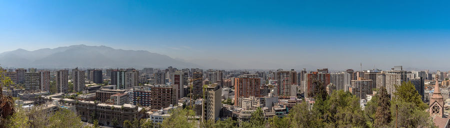 View of the skyline of santiago, chile