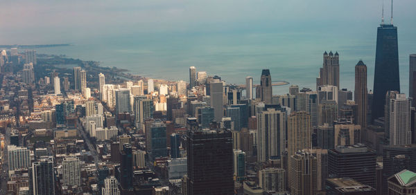 Aerial view of buildings in city