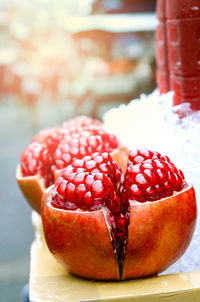 Close-up of pomegranates on table