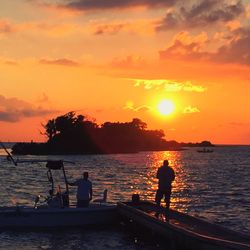 Scenic view of sea at sunset