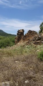 Scenic view of land against sky