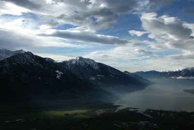 Scenic view of mountains against sky