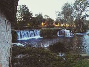 Scenic view of waterfall