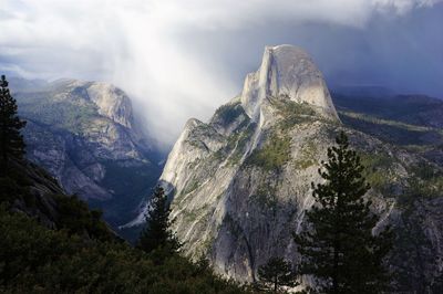 Panoramic view of mountain range against sky