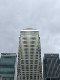 Low angle view of modern buildings against sky