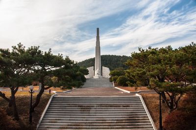 View of steps leading to monument