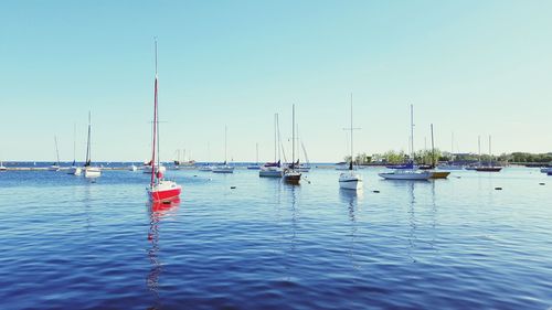 Boats in sea