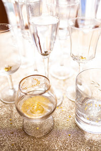 Close-up of wine in glass on table