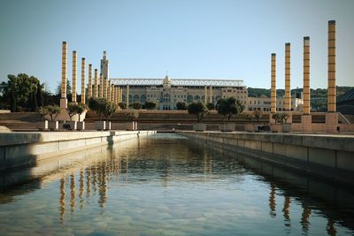 View of swimming pool against clear sky