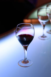 Close-up of wine glass on table